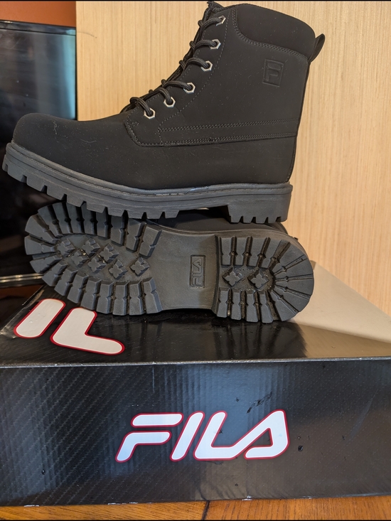Fila Other - FILA Men's Edgewater 12 Black Work-Style Lace-Up Boots 9.5